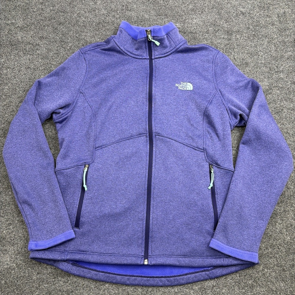 The North Face Fleece Agave Jacket Women Large Purple Zip Outdoor Hiking Camping